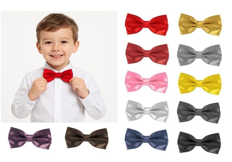 Image of Kids Pre-tied Bow Tie for Boys, Formal & Casual Adjustable Bowtie Age 3-13 Years