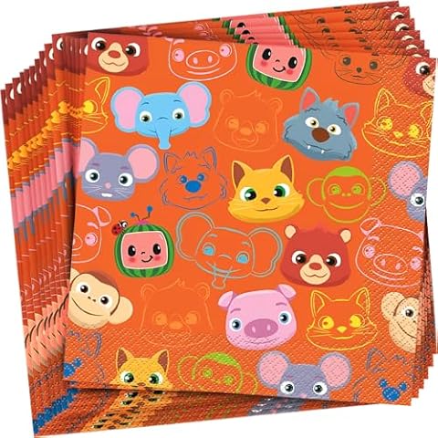 Unique Cocomelon Luncheon Pack of 16 Napkins Cover