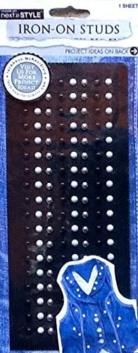 Iron-on Studs ~ Silver Black White ~ 4mm