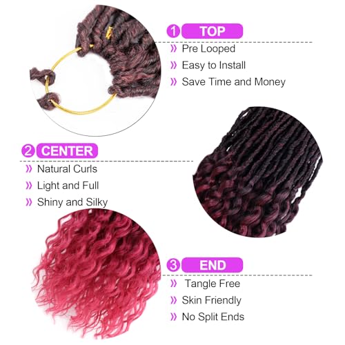 FANWYFYU 24 Inch Goddess Locs Crochet Hair Deep Wave 6Packs New Soft Faux Locs Crochet Braids Pre Looped Hair Extensions for Black Women(TBUG) - Image 3