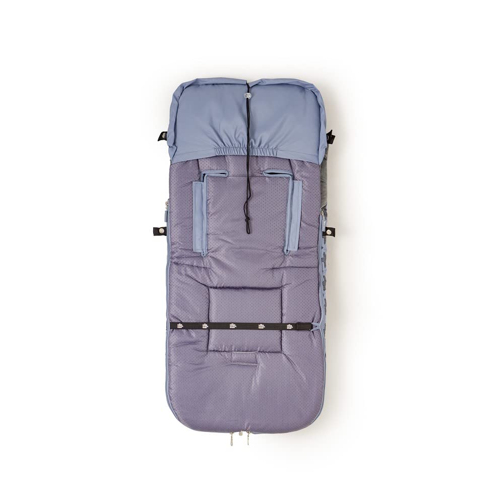 Interbaby Chanceliere Bebe Poussette Couverture Poussette Bebe Hiver, Doux | Sac de Couchage Poussette Bebe Détachable, Double Ouverture, Lavage Facile, Matériaux Antiallergiques, Star Marino Gris