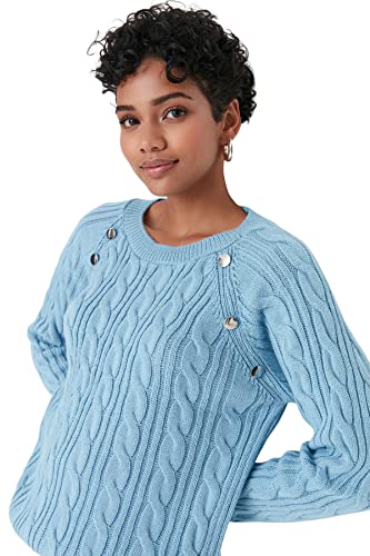 Trendyol Women Regular Basic Crew Neck Knitwear Sweater Blue