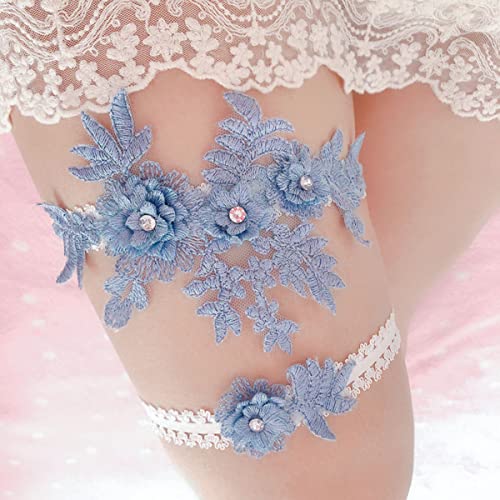 Gift_Source Frauen Spitzen Hochzeit Braut Strumpfband Strecken Spitzen Strumpfband Sexy Oberschenkel Strumpfband Blumen Spitzen Strumpfband Beinringe für Hochzeit, Party, Abschlussball, Frauen Mädchen Cover