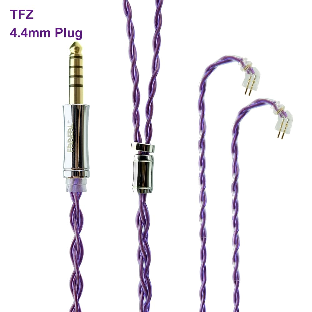 FAAEAL Earphone Cable with 2Pin TFZ Connector,4 Strands OCC Litz HiFi Upgrade Headphone Wire,4.4mm Earbuds Replacement Wire for KBEAR LARK/KS2/SIMGOT EN700 PRO/KINERA Seed Monitors(TFZ 4.4mm)