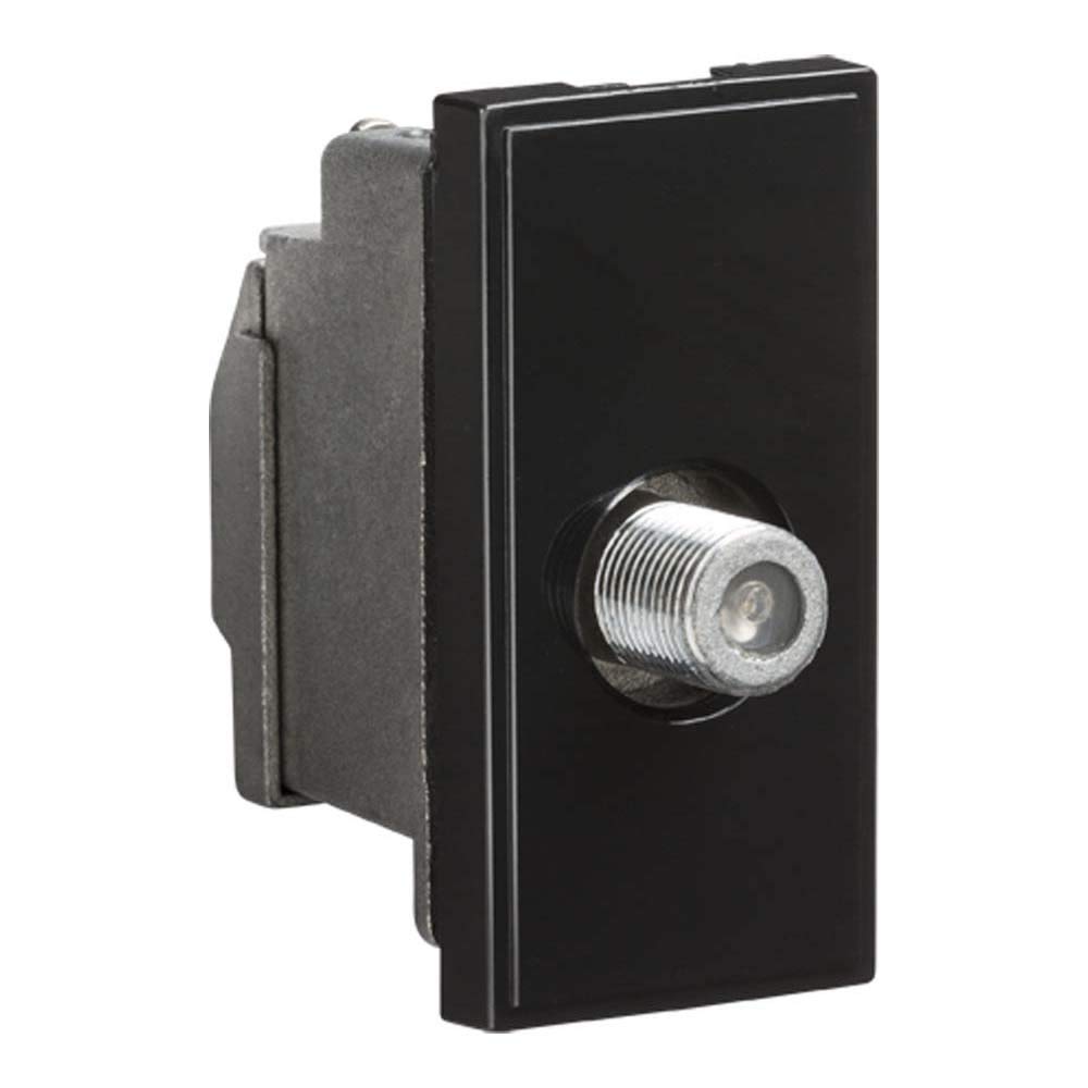 Knightsbridge NETSATSBK Screened SAT TV Outlet Module, Black, 25 mm x 50 mm — image 1