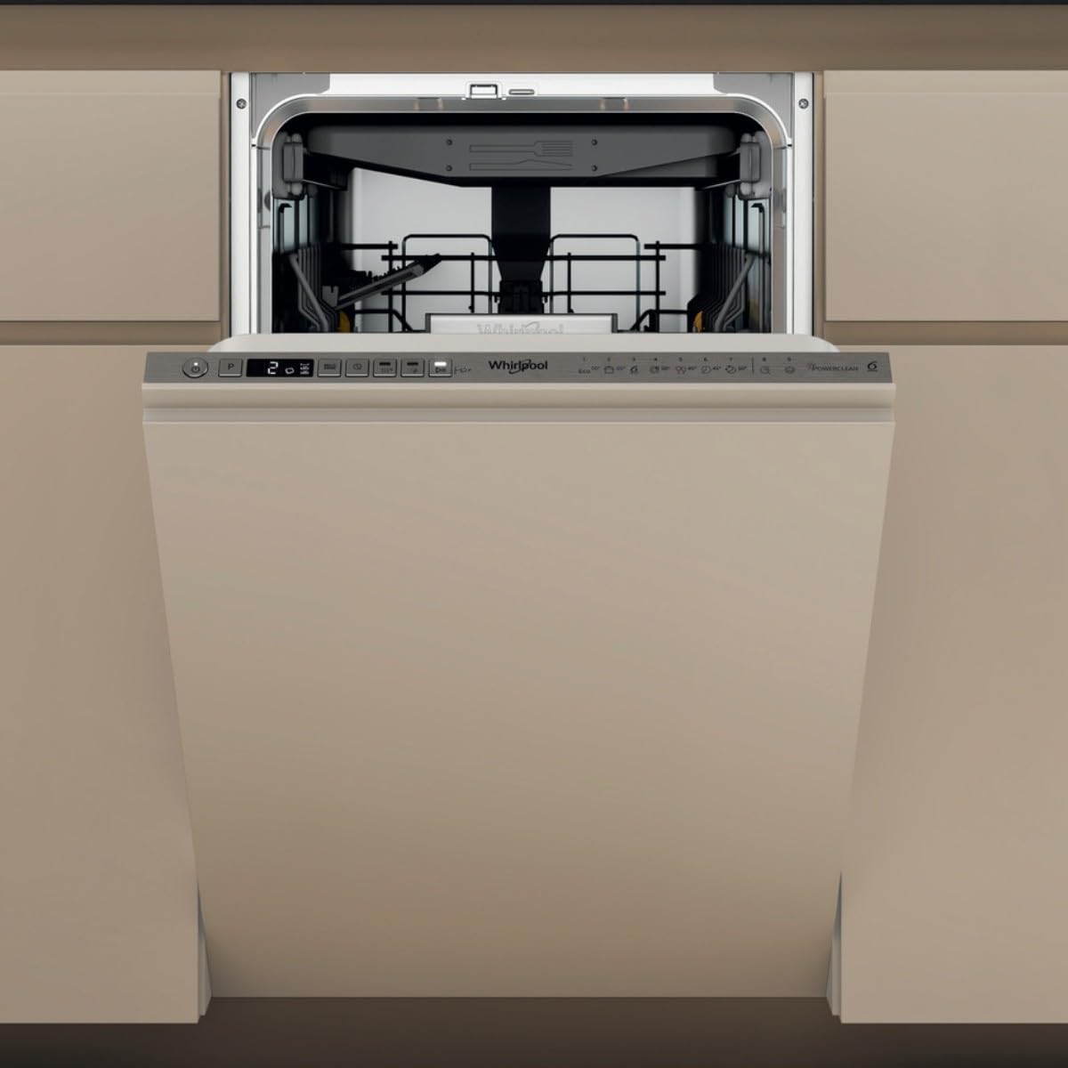 Whirlpool Lave-vaisselle 45 cm, classe B, 10 couverts, troisième panier fixe