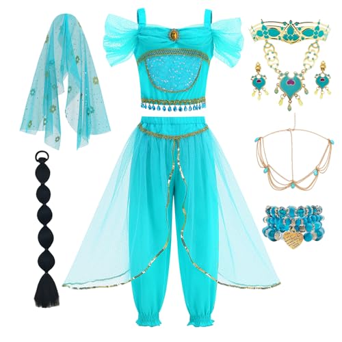 Disfraz de Princesa Niña Turquesa 2 Piezas Talla 5-6T miniatura 1