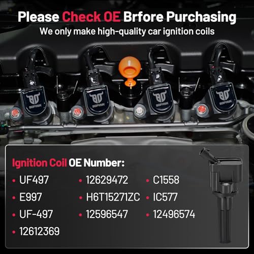 Image of BDFHYK Ignition Coil Packs Compatible with Rainier Colorado Trailblazer Trailblazer EXT Canyon Envoy Envoy XL H3 H3T Ascender 9-7x 2.9L l4 3.7L l5 4.2L l6,Coil for UF497 12629472 C1558 Set of 5