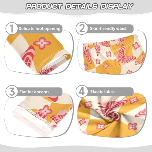 Color Butterfly Girls Leggings,Workout Leggings for Girls Toddler Athletic Leggings Size for 3-10T3