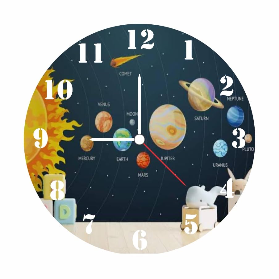 TERA MERA GIFT The Magical Gifts Clock 12" Space Theme Kids Wall ...