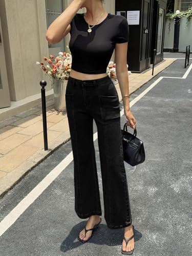 Cicy Bell Womens Wide Leg Jeans High Waisted Vintage Loose Baggy Flare Denim Pants with Pockets4