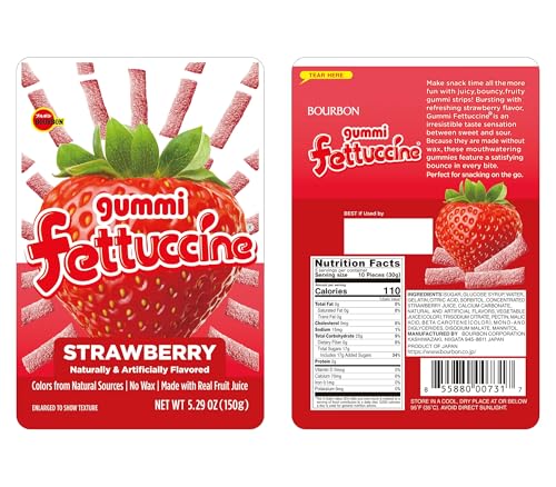 Bourbon Fettuccine Gummi Strawberry 6-Pack miniatura 2