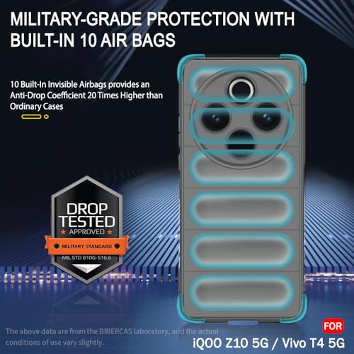 Image of TheGiftKart Liquid Silicon Back Cover Case for iQOO Z10 5G / Vivo T4 5G | Shockproof Military Grade Protection | Micro-Fibre Cloth On Inner Side | Built-in Anti-Slip Grip for Back Cover (TPU, Black)