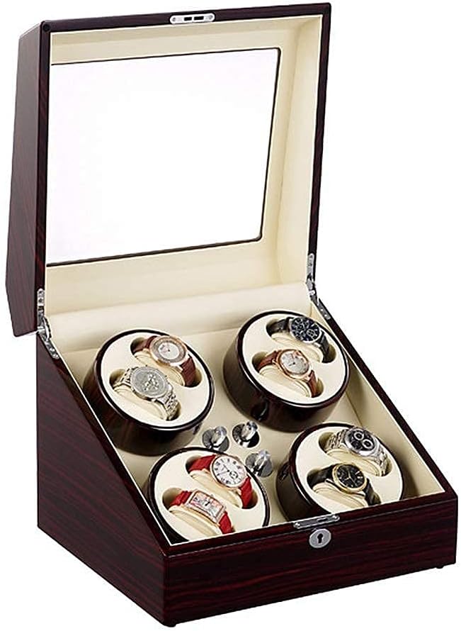 Watch Winder 8 Watch Storage Case Display Box Automatic Winding Box Quiet Motor 5 Rotation Modes with Lock Piano Paint Watch Winder Display Watch Box