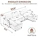 121-Inch U-Shaped Sectional Cloud Sofa Oversized Modular 6 Seaters Sofa Couch with 2 Ottoman Chaise and Pillow Armrest, Chenille Upholstered Convertible Cloud Couch
