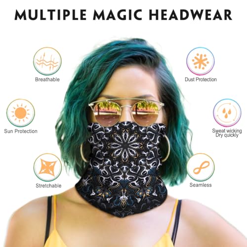 Image of Neck Gaiter for Men Women Headwear Bandana Head Wrap Face Scarf Mask Cover Warmer Balaclava-Seamless & Versatile