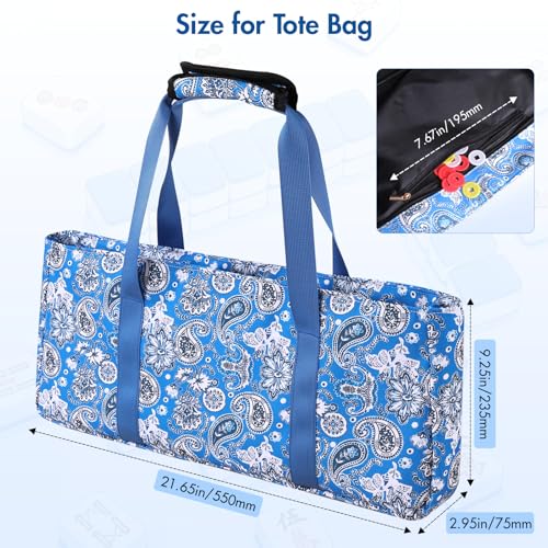 Set de 3 Bolsas Portátiles Para Mahjong Azul miniatura 2