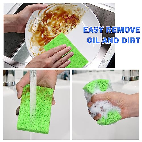 Image of YoleShy 48 Pack Sponges Kitchen Natural Compressed Cellulose Sponges Durable Dish Sponge for Cleaning & DIY Reusable