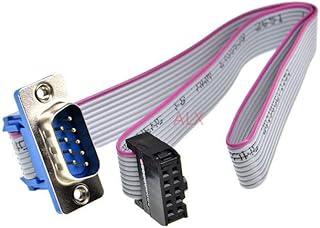 2PCS 30CM DB9 Male to FC-10P Female Cable rs232 Serial Port Connector to 2.54MM Female Plug Adapter Extension Cable