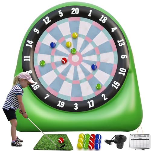 Inflatable Golf Targets for Backyard Outdoor Baseball Games Giant Dart Board Big for Kids Adults Family with 12 Kick Balls, Scoreboard & Air Pump