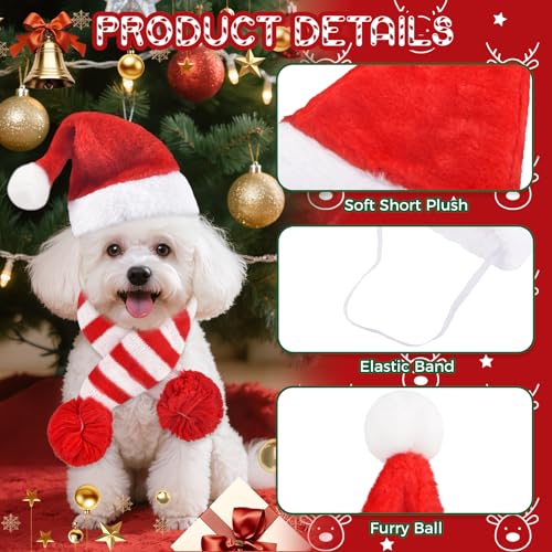 Disfraz navideño de Santa para perro y dueño 4 piezas miniatura 3