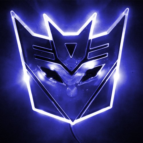 TORCHSTAR Edge Glowing LED Transformers Decepticons Car Emblem - Blue