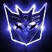 Edge Glowing LED Transformers Decepticons Car Emblem - BLUE