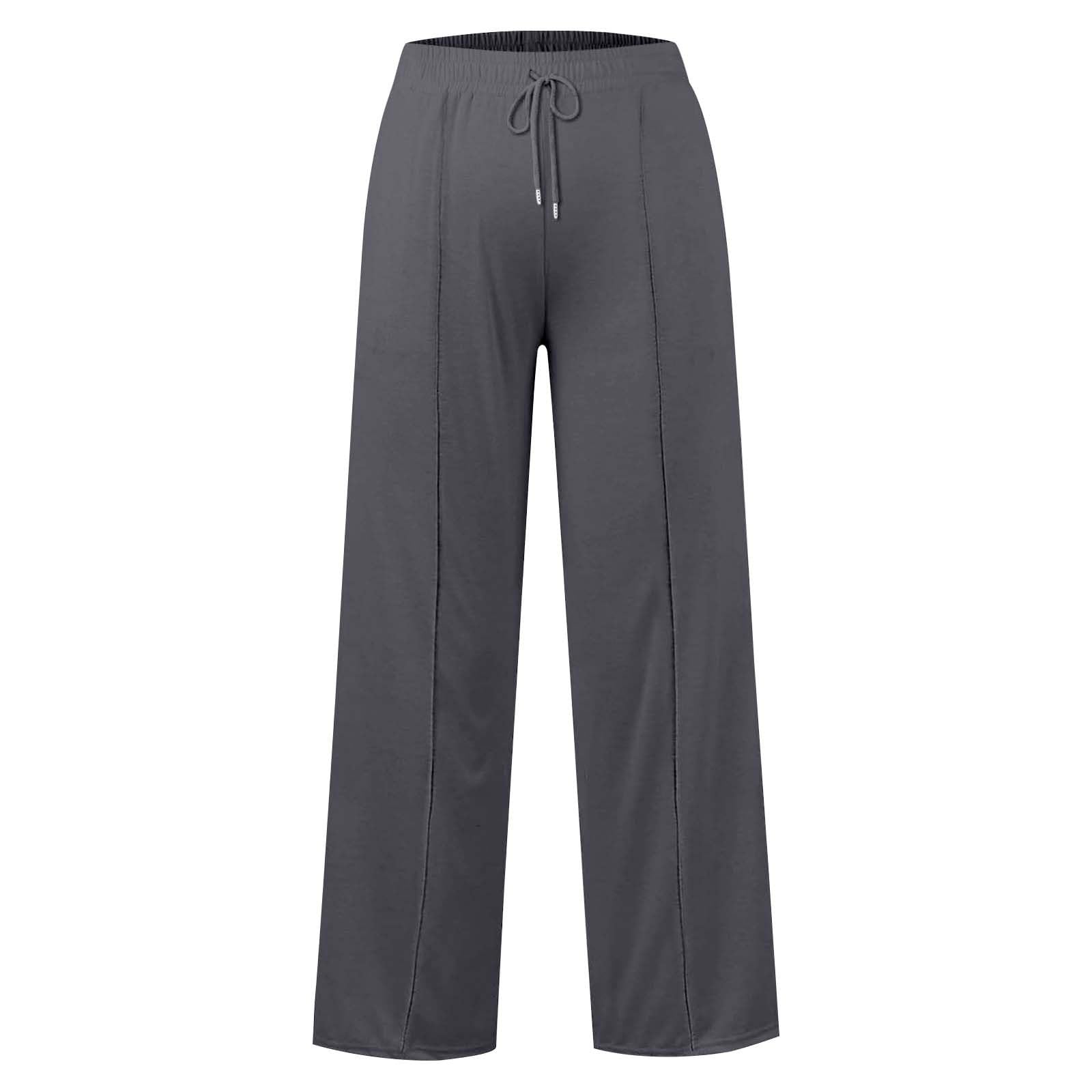 Damen Sommerhosen Leicht Weite Jogginghose Mit Taschen Und Kordelzug Freizeithose Mit Hohem Bund Dehnbare Stoffhose Mit Mittellinie Unifarbene Hose Lässige Trainingshose Für Damen