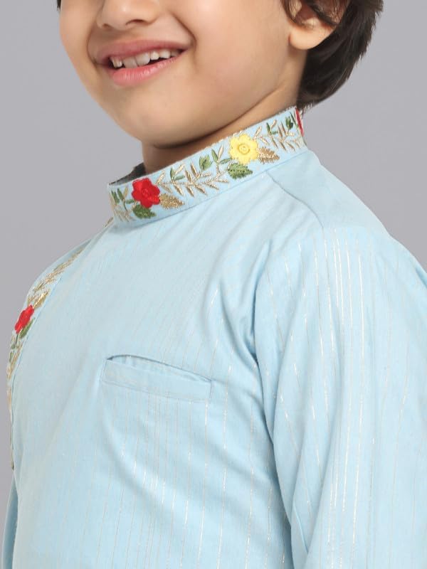 Image of Traditional Ethnic Wear Cotton Kurta Pyjama Set For Kids & Boys