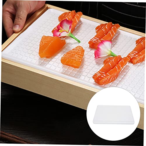Plato para servir sashimi redondo plástico blanco miniatura 6