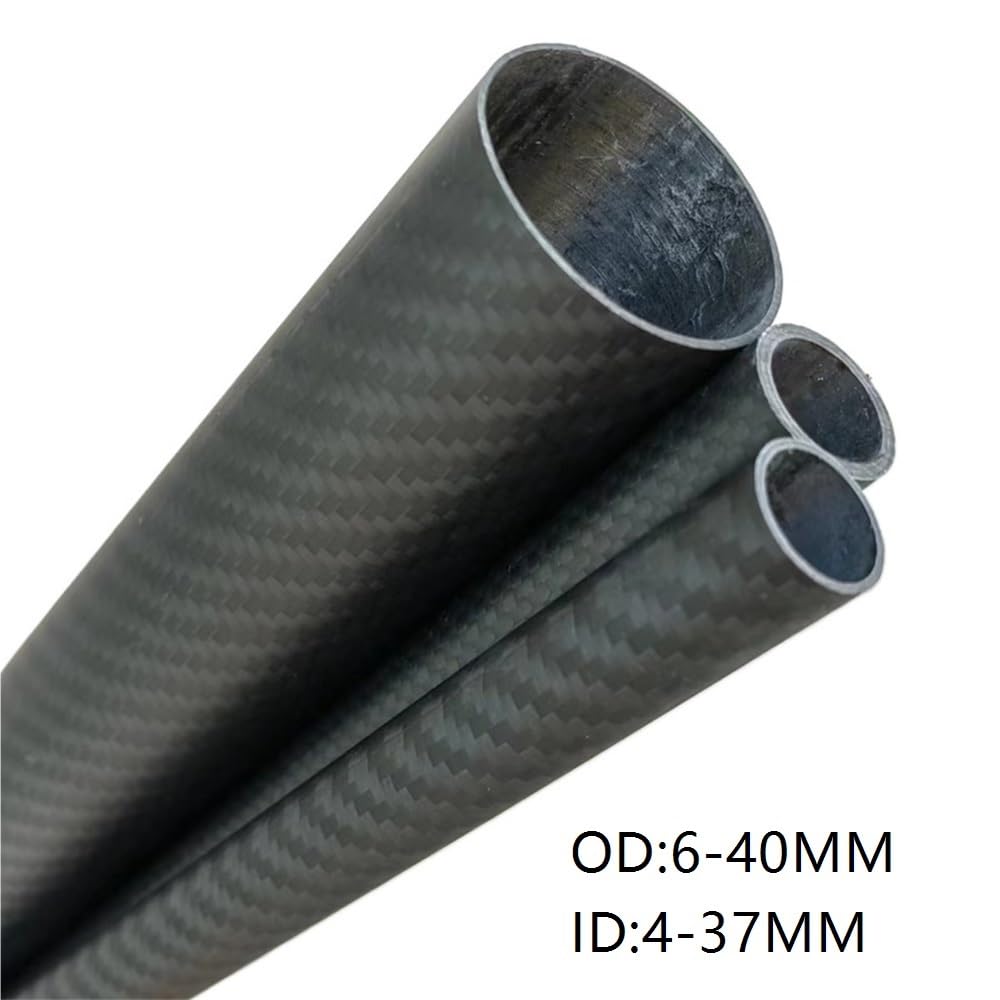 Rury okrągłe 3k z pełnego włókna węglowego o długości 500 mm, matowe rury twill do części robotów, 2 szt(15x13mm)