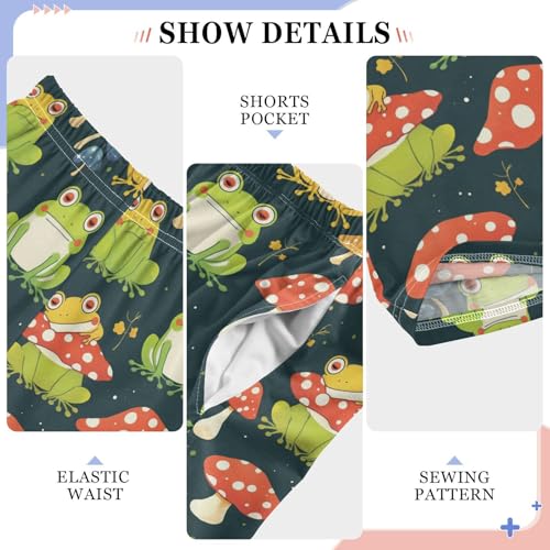 Vdsrup Frogs Mushroom Pajama Pants Cartoon Pajama Bottoms Soft Sleep Pjs Lounge Pants S3