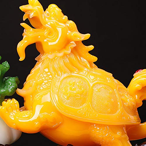 Tortue Dragon et Chou Feng Shui : Statue de Prospérité pour Bureau - 4