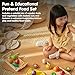PlanToys® Wooden Fruits & Vegetables Cutting Set | Montessori-Inspired Play Food for Toddlers | Pretend Play Kitchen Toy with Knife and Tray | Educational Fine Motor Toy