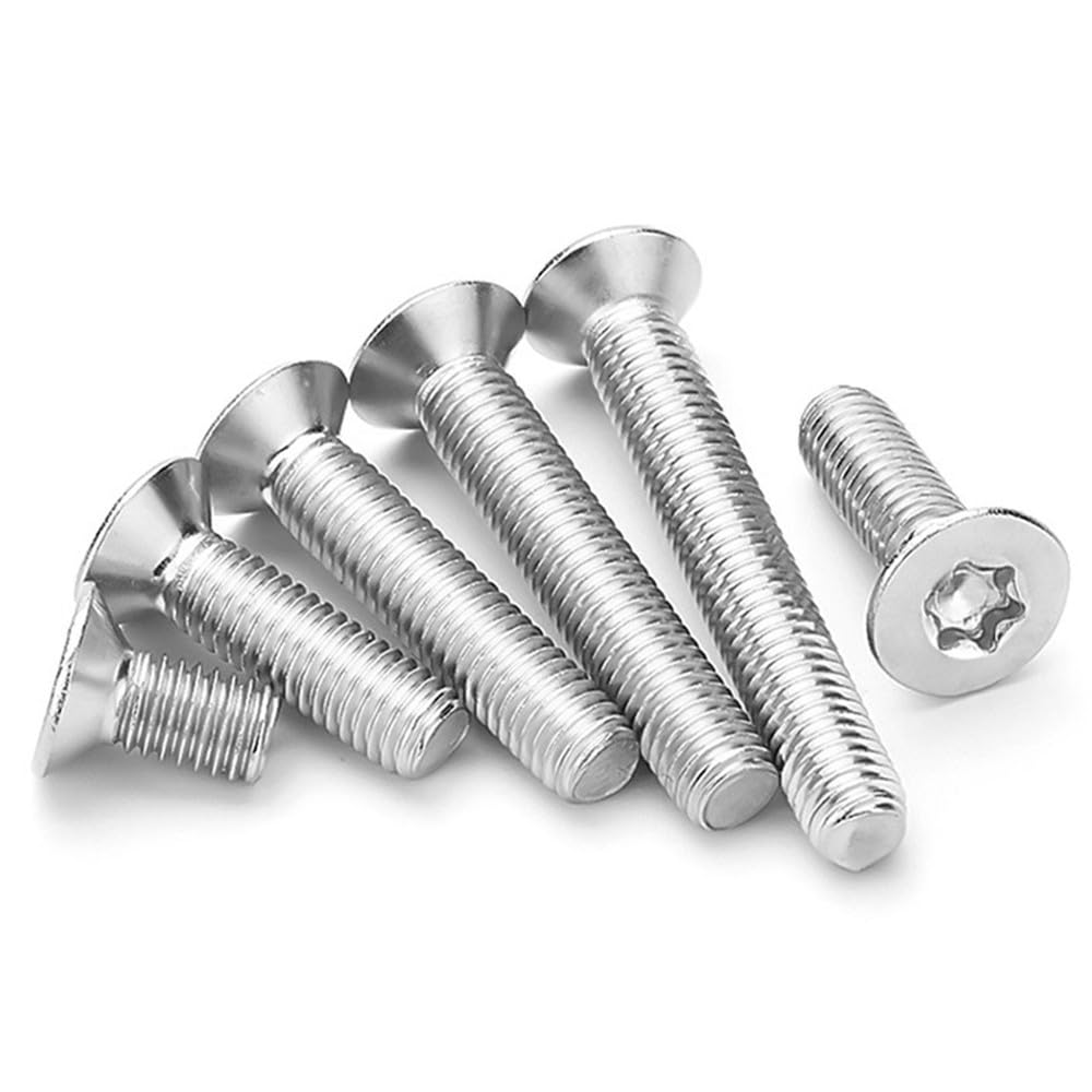 CENSIVI M6 Torx Senkkopfschrauben - A2 V2A Edelstahl Silber Senkkopf Schrauben mit Innensechsrund für Geräte, Maschinen, Möbel, M6 x 16mm, 10 Stück