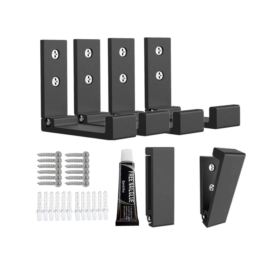 OHIYO Wall Hooks 6pcs Coat Hooks Foldable Wall Hanger Wall Mounted Towel Robel Hooks for Home Bath Kitchen Garage Hat Towel Keys Bags Holder Aluminum Alloy Waterproof with Screws Included Black