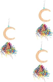 FRCOLOR 3pcs Bird Swing Toy Bird Hanging Toys Bird Platform Bird Playground Parrot Wood Swing Bird Cage Toys Parakeet Perch Swing Toy Parrot Tearing Toys Xuan Feng Wooden