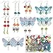 SUNNYCLUE 1 Box DIY 10 Pairs Butterfly Charms Fabric Butterflies Wing Charm Fairy Themed Earring Making Kit Moon Crescent 3D Mushroom Charm Fairy Charms for Jewelry Making Kits Adult Craft Supplies