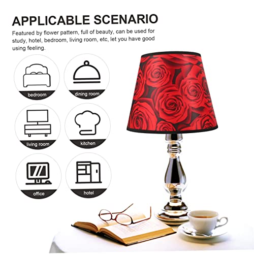 Uonlytech Light Covers Red Rose Lampshade Lamp Shades For Table Lamps Lamp Shades For Floor Lamps E27 Shell Desk Lamp Red Fabric Floor Lamp Shade #TOP1