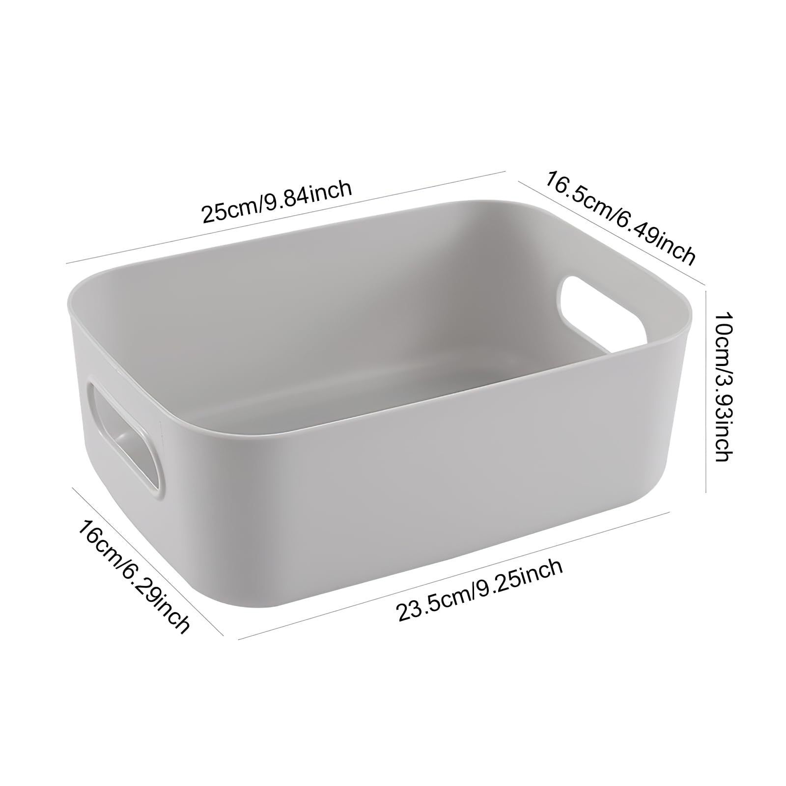 6 Stück Aufbewahrungsboxen Mit Griffen – 25x9,5x9 Cm, Weiß, Aus PP-Kunststoff, Stapelbar