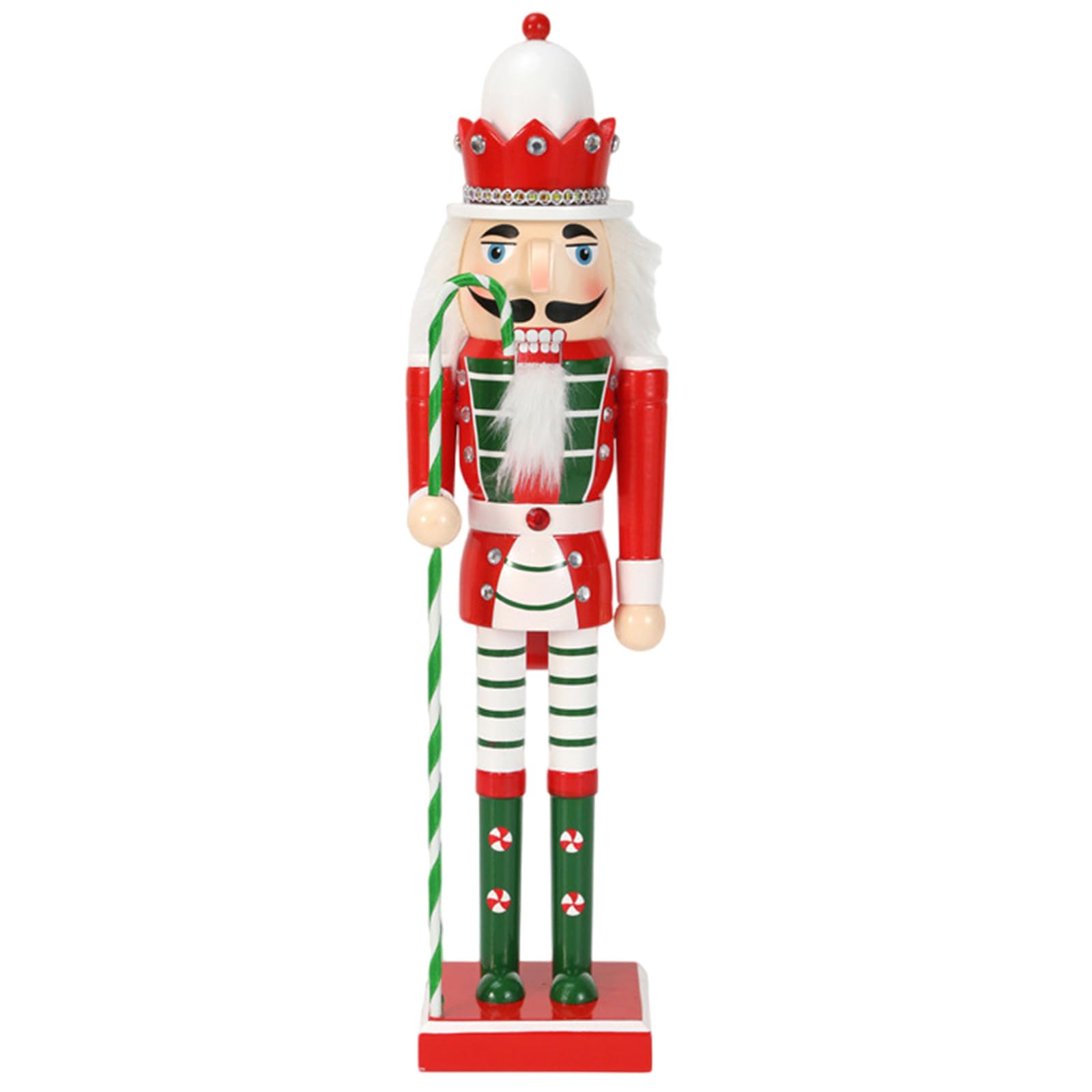 Mekalero Festival Nutcrackers Home Display Statue Traditional 50CM Nutcrackers Ornament with Candy Accent with Ribbon for Gifting Green Candy Series