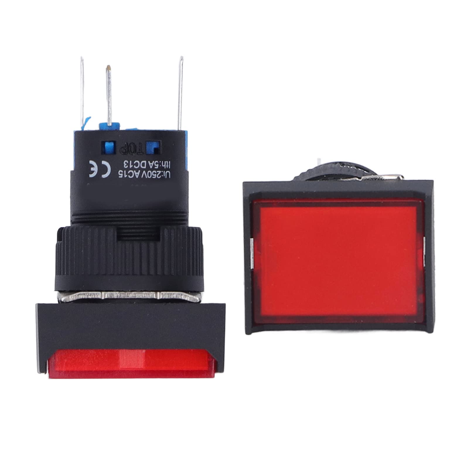 FTVOGUE Interruptor de Botón Momentáneo con Luz Rectangular Autoblocante