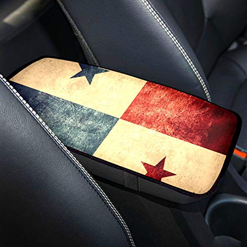 VNASKL Center Console Cover Pad for Car Flag Panama Panamanian Banner On Rough Padded Armrest Center Console Cover Car 12.3 X 7.5 Inch Neoprene Car Armrest Seat Box Cover Protector for Most Vehicle
