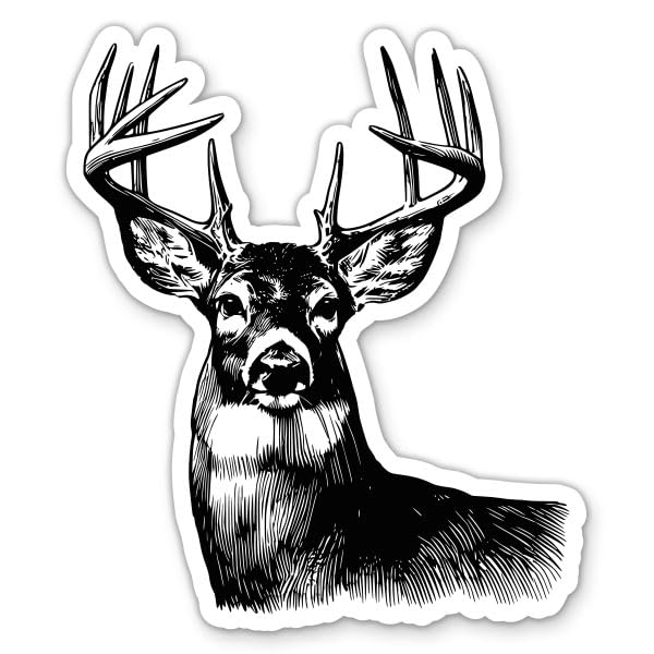 Big Buck Sticker - for Water Bottle Phone Car Tumbler Laptop - Deer Hunting Decal - Waterproof Vinyl - 3'