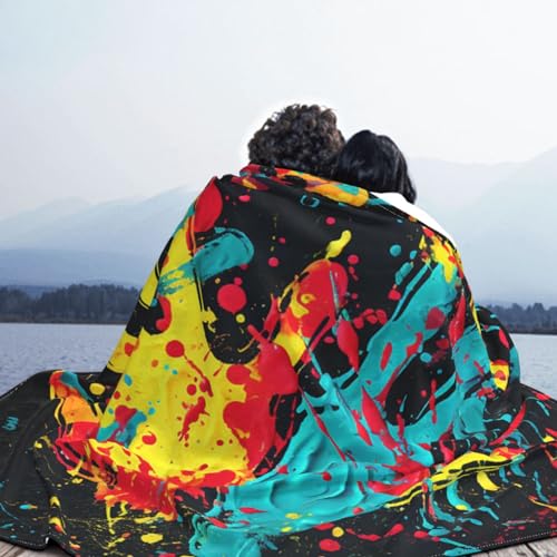 Couverture pour canapé douce et colorée, idée cadeau flanelle - 7