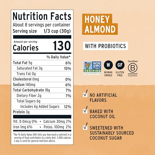 image for purely elizabeth. Purely Elizabeth Honey Almond + Probiotics Ancient G