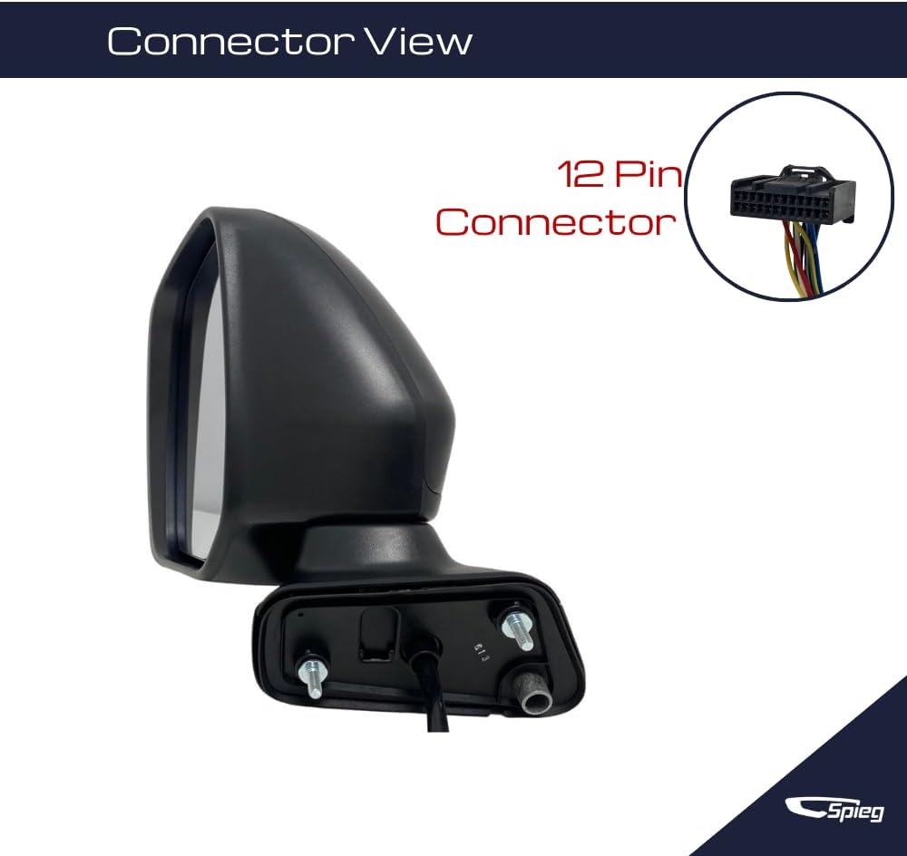 Spieg Driver Side Mirror for 2011-2017 Nissan Quest Power Adj Heated Blind Spot Monitoring BSM Memory Turn Signal Light Black 12 Pins Left NI1320272