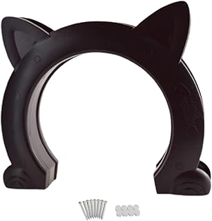Ankexin Cartoon Cat Shape Dog Cat Kitten Door Security Hole Door Plastic Animal Small Pet Cat Dog Gate Door Pet Supplies