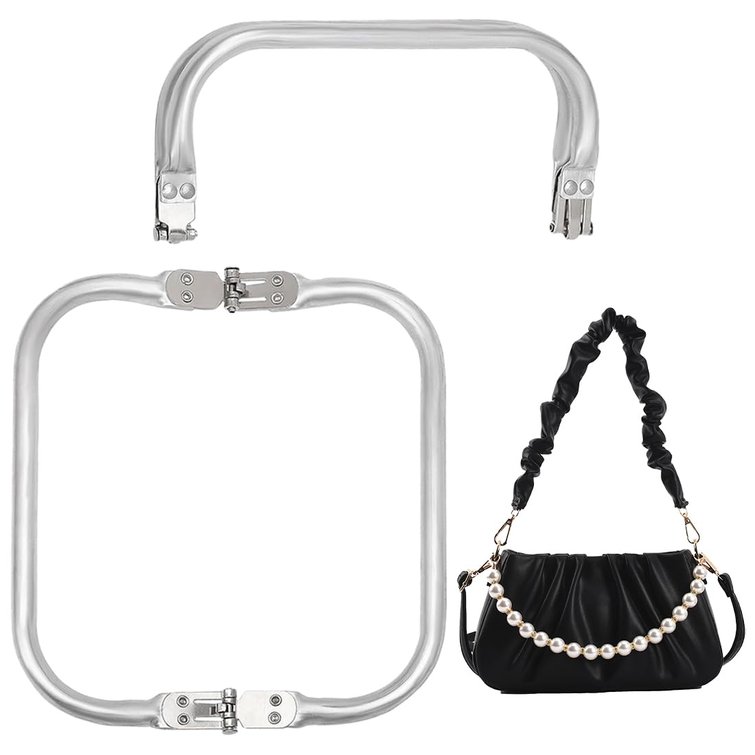 2 Uds. Marco Tubular Interno de 16 x 8.5 cm Bisagra Interna Tubular de Aluminio, Marco de Bolsa para Bolsa de DIY, Bolsa de Alfombra para Bolas de Masa Hervida