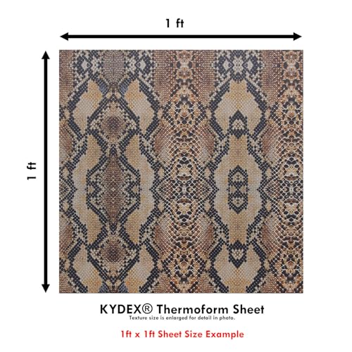 Image of KYDEX Thermoform Sheet - (P1 Texture) - (Infused Print) - (12in x 12in) - (Snake Skin - Realistic v1) - (1 Sheet) - (for Holster Making & Hobby) - (USA Made)